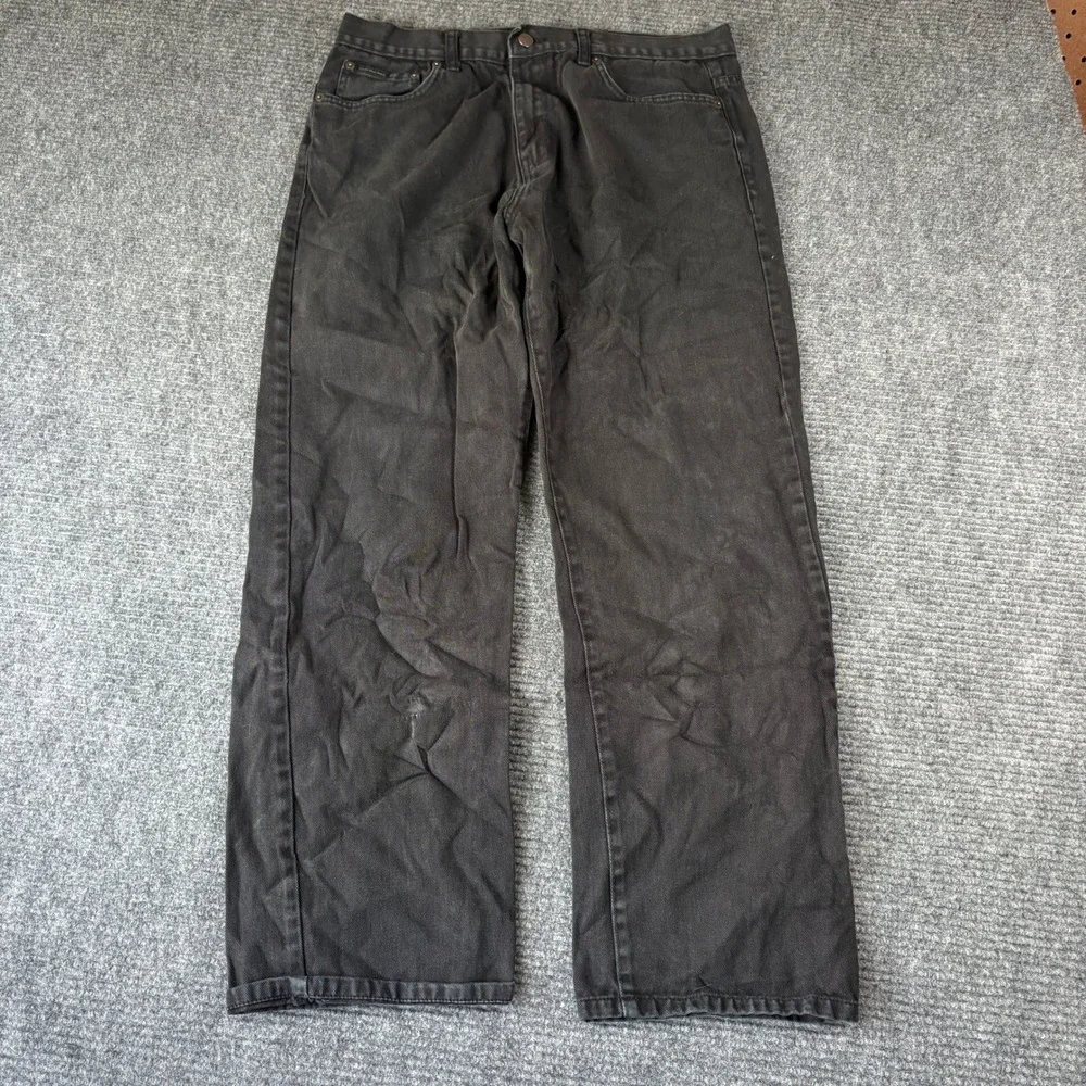 Calvin Klein Jeans Mens 34 Relaxed Straight Faded Black Denim Pants 34x30